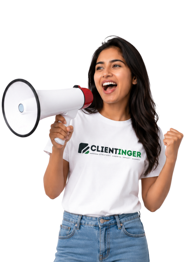 Clientinger team member announcing a new lead
